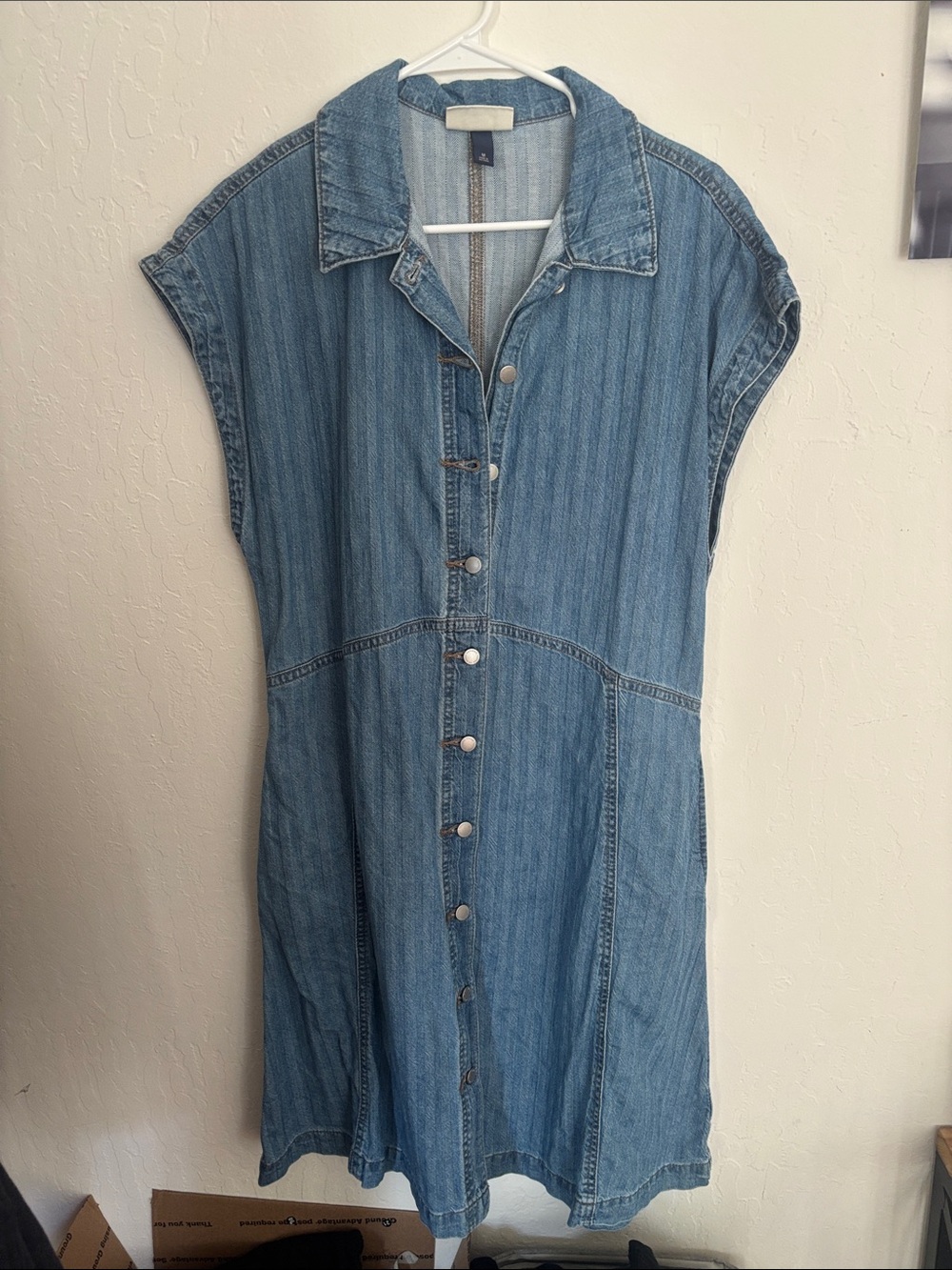Denim Button-Front Dress